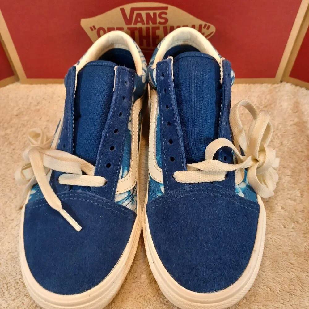 Vans Men's 4.5/Women's 6 Old Skool Solar Floral Blue and White VNOA4U3BWV8